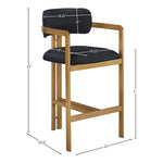Aurum Vegan Leather Upholstered Counter Stool in Black