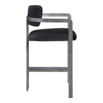 Aurum Vegan Leather Upholstered Counter Stool in Black