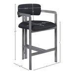 Aurum Vegan Leather Upholstered Counter Stool in Black
