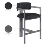 Aurum Vegan Leather Upholstered Counter Stool in Black