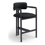 Aurum Vegan Leather Upholstered Counter Stool in Black