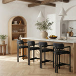 Aurum Vegan Leather Upholstered Counter Stool in Black