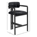 Aurum Vegan Leather Upholstered Counter Stool in Black