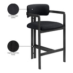 Aurum Vegan Leather Upholstered Counter Stool in Black
