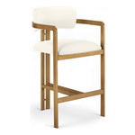 Aurum Vegan Leather Upholstered Counter Stool in Cream