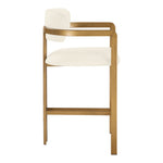Aurum Vegan Leather Upholstered Counter Stool in Cream