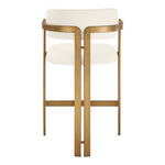 Aurum Vegan Leather Upholstered Counter Stool in Cream
