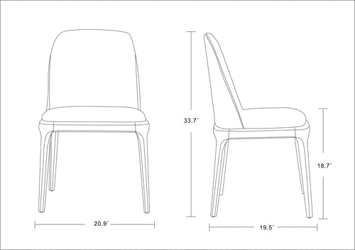 Courding Vegan Leather Wood Dining Chair in Tan