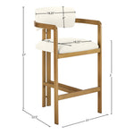 Aurum Vegan Leather Upholstered Counter Stool in Cream