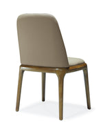 Courding Vegan Leather Wood Dining Chair in Tan