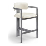 Aurum Vegan Leather Upholstered Counter Stool in Cream