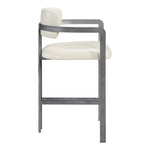 Aurum Vegan Leather Upholstered Counter Stool in Cream