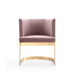 Aura Velvet Metal Dining Chair in Blush