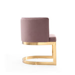 Aura Velvet Metal Dining Chair in Blush