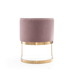 Aura Velvet Metal Dining Chair in Blush
