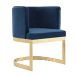 Aura Velvet Metal Dining Chair in Royal Blue