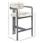 Aurum Vegan Leather Upholstered Counter Stool in Cream