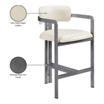 Aurum Vegan Leather Upholstered Counter Stool in Cream