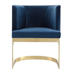 Aura Velvet Metal Dining Chair in Royal Blue