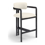 Aurum Vegan Leather Upholstered Counter Stool in Cream