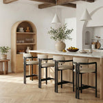 Aurum Vegan Leather Upholstered Counter Stool in Cream