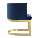 Aura Velvet Metal Dining Chair in Royal Blue