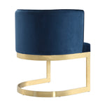Aura Velvet Metal Dining Chair in Royal Blue