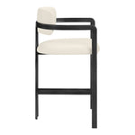 Aurum Vegan Leather Upholstered Counter Stool in Cream