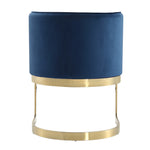 Aura Velvet Metal Dining Chair in Royal Blue