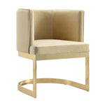 Aura Velvet Metal Dining Chair in Sand