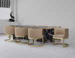 Aura Velvet Metal Dining Chair in Sand