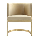 Aura Velvet Metal Dining Chair in Sand