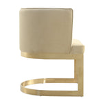 Aura Velvet Metal Dining Chair in Sand