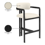 Aurum Vegan Leather Upholstered Counter Stool in Cream