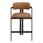 Aurum Vegan Leather Upholstered Counter Stool in Cognac