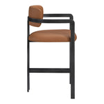 Aurum Vegan Leather Upholstered Counter Stool in Cognac
