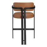 Aurum Vegan Leather Upholstered Counter Stool in Cognac