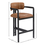 Aurum Vegan Leather Upholstered Counter Stool in Cognac