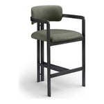 Aurum Vegan Leather Upholstered Counter Stool in Green