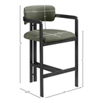 Aurum Vegan Leather Upholstered Counter Stool in Green