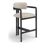 Aurum Vegan Leather Upholstered Counter Stool in Taupe