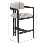 Aurum Vegan Leather Upholstered Counter Stool in Taupe