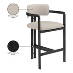 Aurum Vegan Leather Upholstered Counter Stool in Taupe