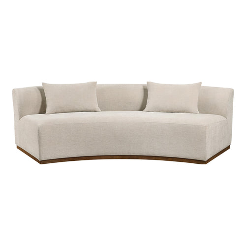 Avanti 104" Chenille Fabric Upholstered Sofa in Beige