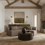 Avanti 104" Chenille Fabric Upholstered Sofa in Brown