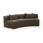 Avanti 104" Chenille Fabric Upholstered Sofa in Brown