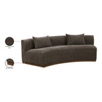 Avanti 104" Chenille Fabric Upholstered Sofa in Brown