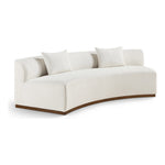 Avanti 104" Chenille Fabric Upholstered Sofa in Cream