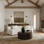 Avanti 104" Chenille Fabric Upholstered Sofa in Cream
