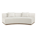 Avanti 104" Chenille Fabric Upholstered Sofa in Cream